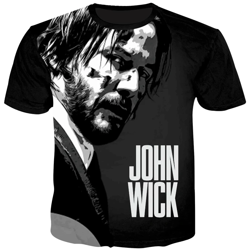 

Cloudstyle 2020 Summer John Wick 3D Printed T-shirt Men Short Sleeves tshirt Keanu Reeves Cool Movie T Shirt Male Streetwear