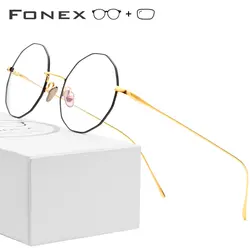 Чистый титановый рецепт очки Для женщин 2019 Винтаж полигон Ultralight очки Для мужчин полный Близорукость Оптические Frame корейские очки