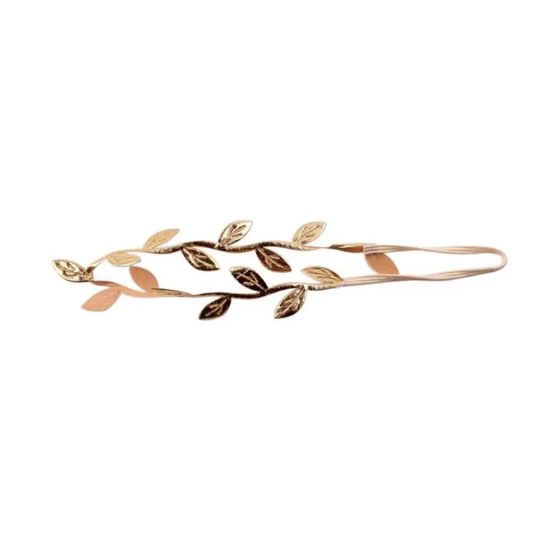 

Hot-Baby Gold Tone Leaf Headband Peace Olive Branch Baby Girl Hairband- for Baby
