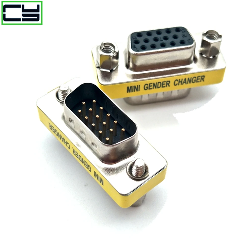 Mini Gender Changer Adapter Com D-Sub A Maschio Femmina Vga Connettore 15Pin