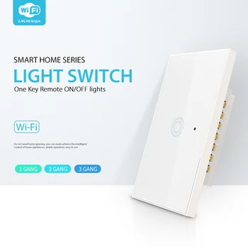 

Hight Quality Wifi Smart Light Switches Touching Panel Glass Remote Wall Switch Compatible for Alexa L5 #4