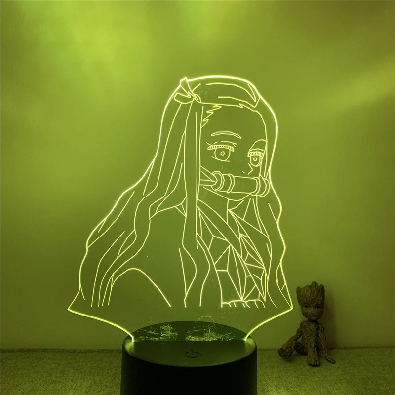 3d Nightlight Anime Demon Slayer Nezuko Cute Face Action Figure 7 Colors Touch Optical Illusion Table Lamp Gift Decor Model Action Figures Aliexpress