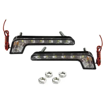 

2pcs Car Daytime Running Light 8 LED DRL Daylight Kit White 12V Head Lamp Daytime Running Lights 8LED DRL Car Fog Lamp