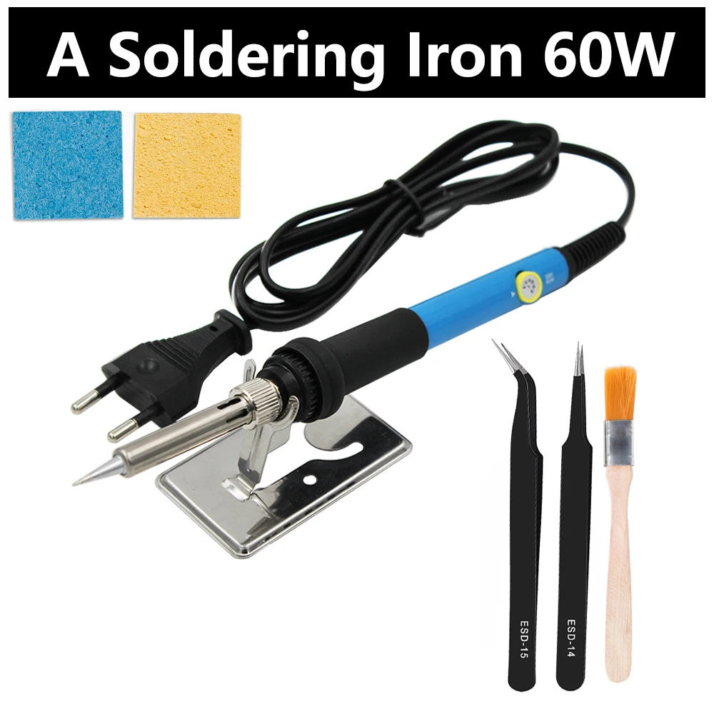 Soldering Iron Electric With Regulator 60W 90W Set For Adjustable Solder Station Wood Burning Tool 220V 110V  + Iron Tip portable stick welder Welding Equipment