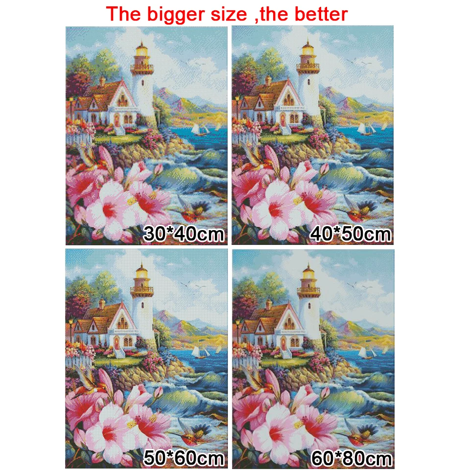 Scenery 5d Diamond Painting Dream Golden Tree House Landspace Diy Cross Stitch Kit Diamond Embroidery Home Decor Gifts GG750