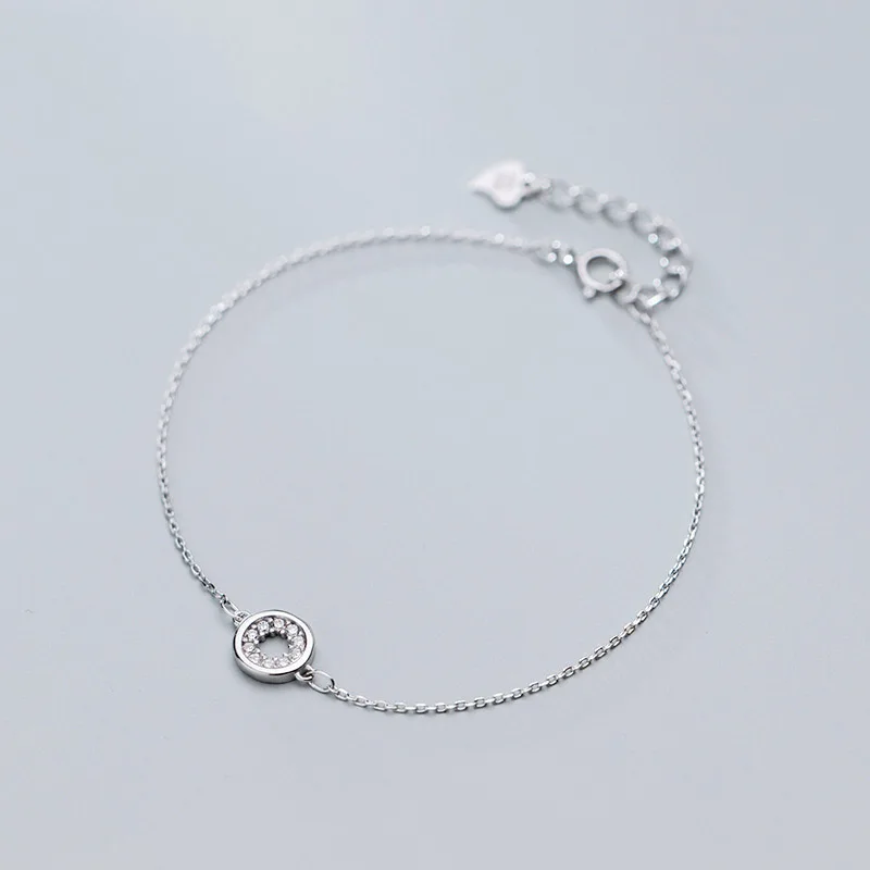 Silver Trusta Подлинная Мода 925 пробы Серебряный сладкий полый круглый Ослепительный CZ 16 см браслет для женщин девочек леди ювелирные изделия подарок DS2375 - Окраска металла: Silver