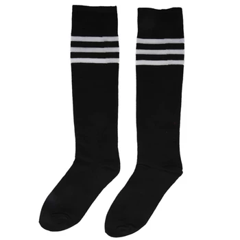 

Old School White Stripe on Black Knee High Athletic Sports Tube Sock / Great for Soccer or Any Sports, Also Makes A Good Boot So
