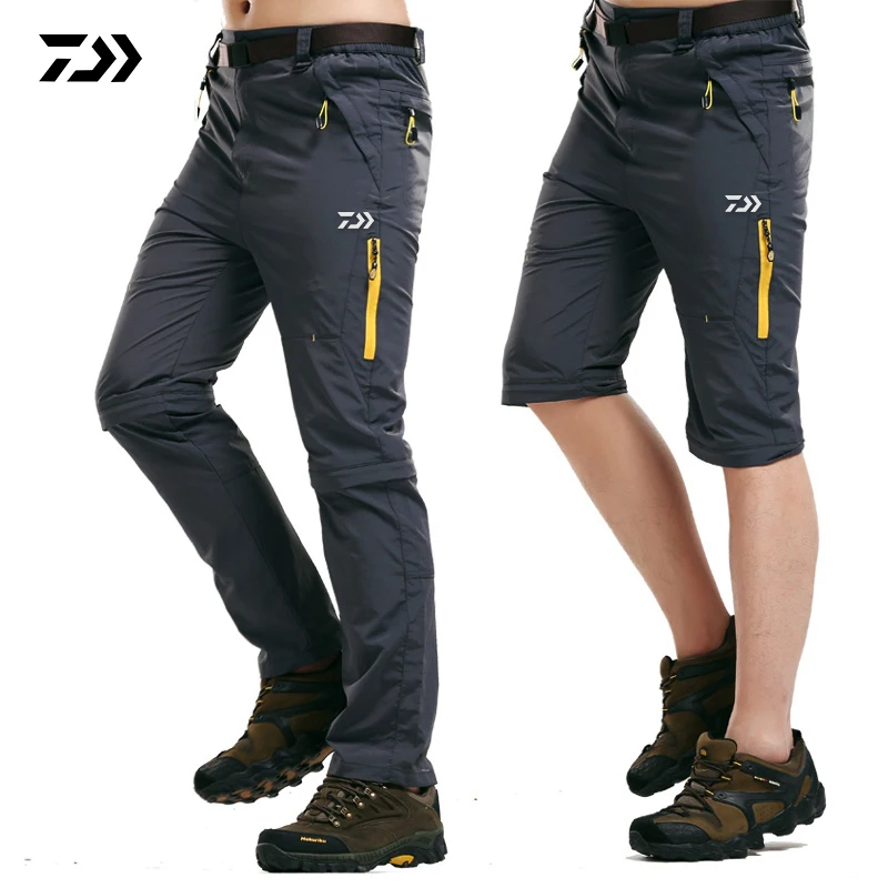 Daiwa рыбацкие брюки летние длинные мужские брюки Защита от Солнца Анти-УФ солнечные тени брюки для рыбалки на открытом воздухе дышащие брюки - Цвет: Темно-серый