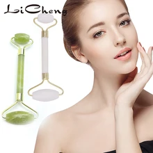 Licheng, натуральный нефрит, портативный массажный ролик для лица, против морщин, для похудения, для тела, для ног, расслабляющий для красоты, инструмент