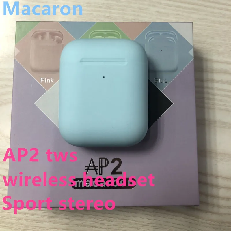 Macaron AP2 Bluetooth красочные настоящие беспроводные наушники TWS стерео сенсорное управление спортивные наушники HIFI Беспроводная зарядка