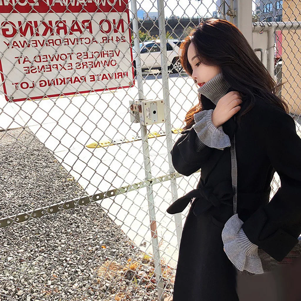 Chaqueta mujer зимняя куртка женские зимние с лацканами Шерстяное пальто плащ-Тренч куртка с длинными рукавами и пальто Детская верхняя одежда с Минни Маус abrigos mujer invierno
