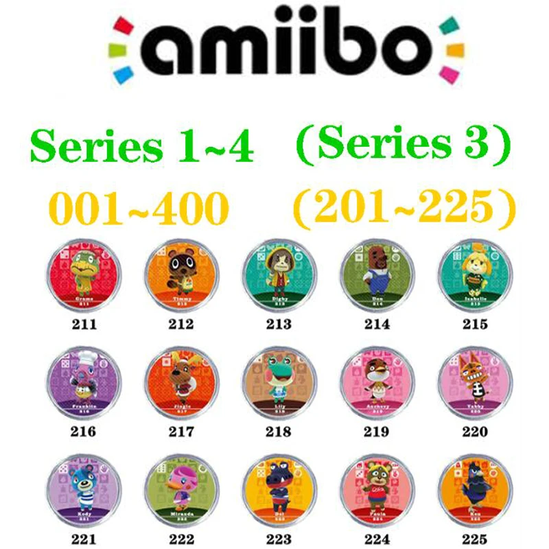 

Animal Crossing Card Amiibo Card Work for NS 3DS Games Series 3 (201 to 225)