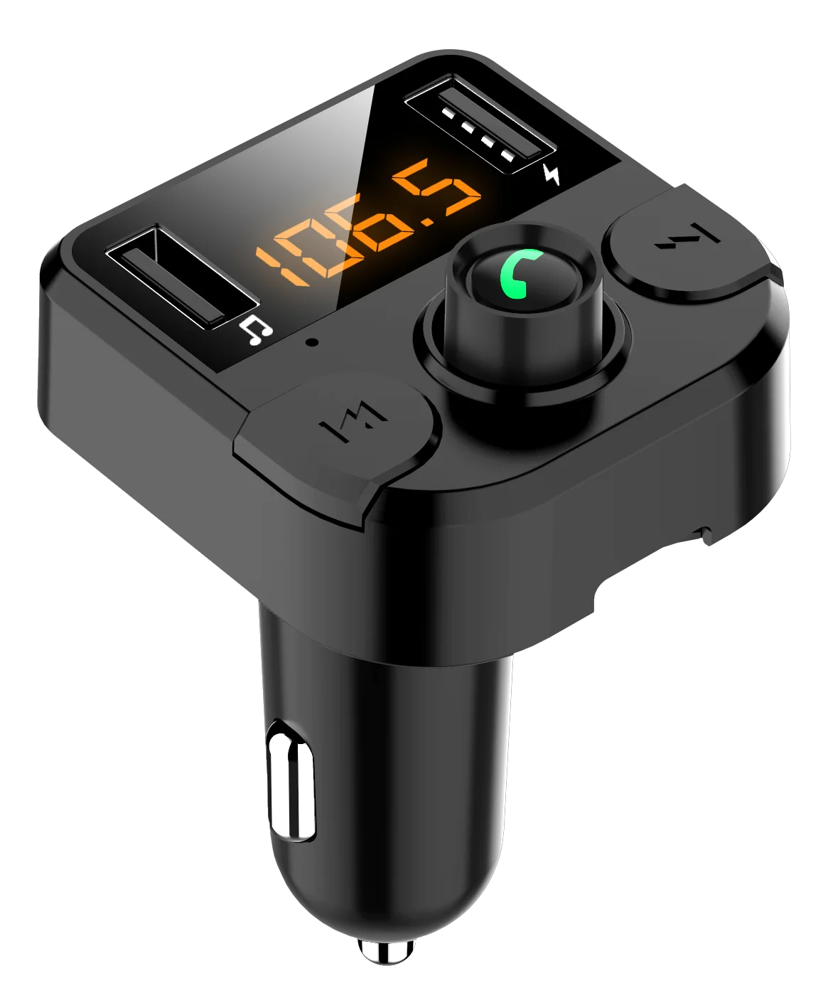 Автомобильное зарядное устройство KORSEED с двумя USB портами и FM передатчиком Bluetooth