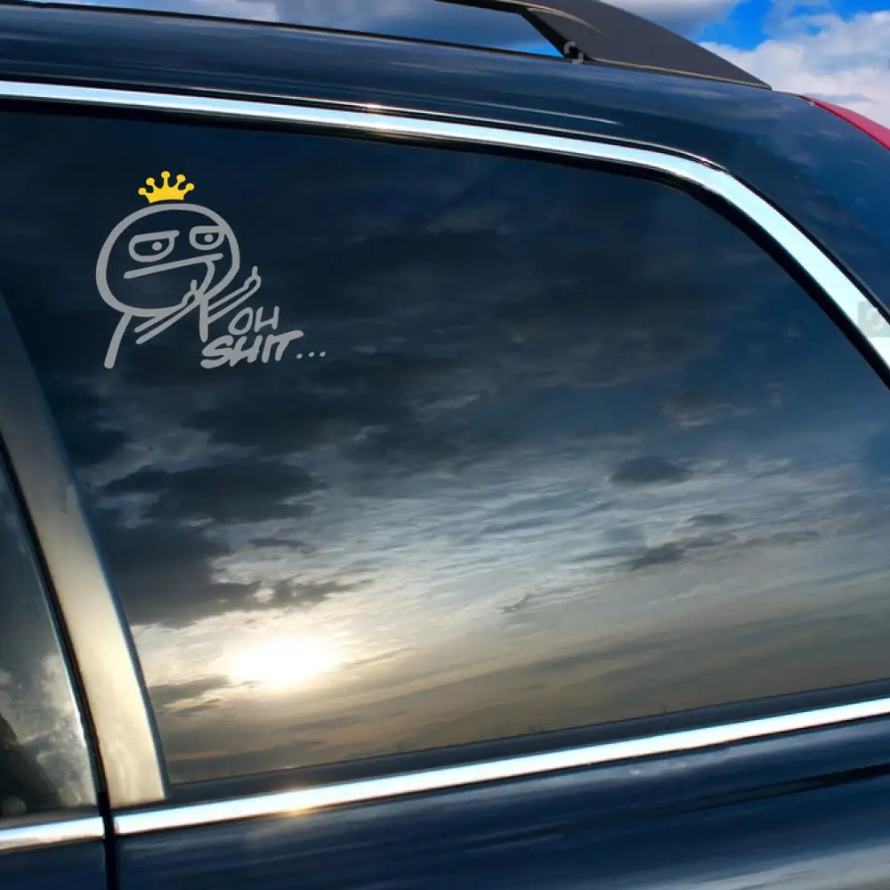1pc Car Cartoon Styling Stickers OH SHIT Funny Car Sticker Decal Styling Middle Finger Auto Accessories