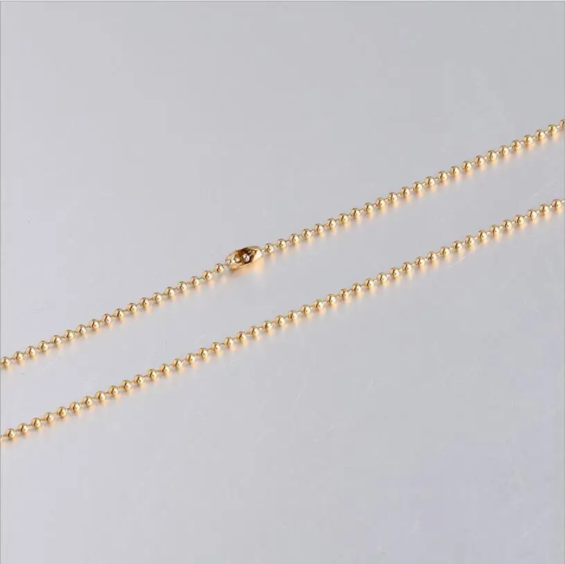 5 шт./лот, 1,5 мм, цепочка с шариковыми бусинами, ожерелье из Золотой стали, розовое золото, нержавеющая сталь, сделай сам, ожерелье для изготовления ювелирных изделий, 50 см