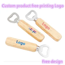 100 шт Заказная продукция печать логотипа деревянная открывалка для бутылок пива деревянная открывалка для бутылок s лазер/печать логотипа