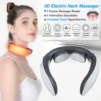 

Electric Pulse Neck Massager Back 6 Modes Cervical Impulse Massage Pain Relief Tool Magnetic Therapy Health Care Relaxation