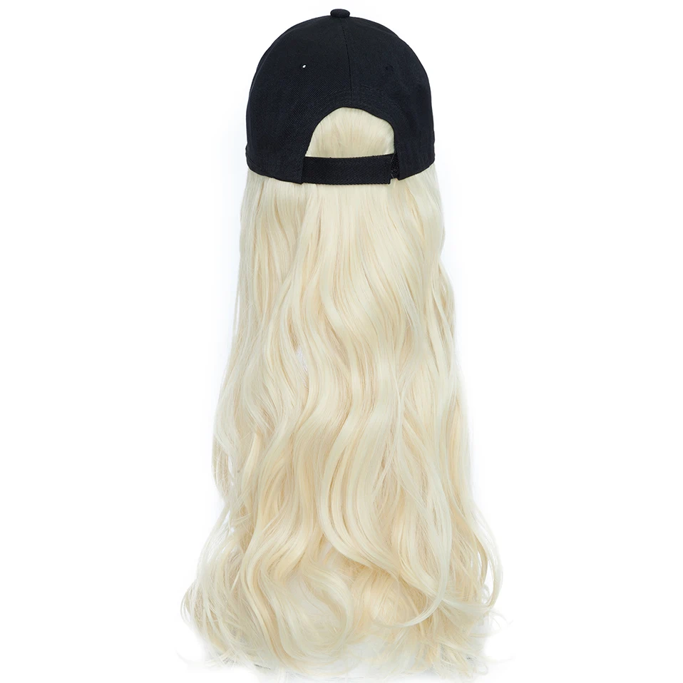 longo ondulado falso cabelo chapéu peruca extensões