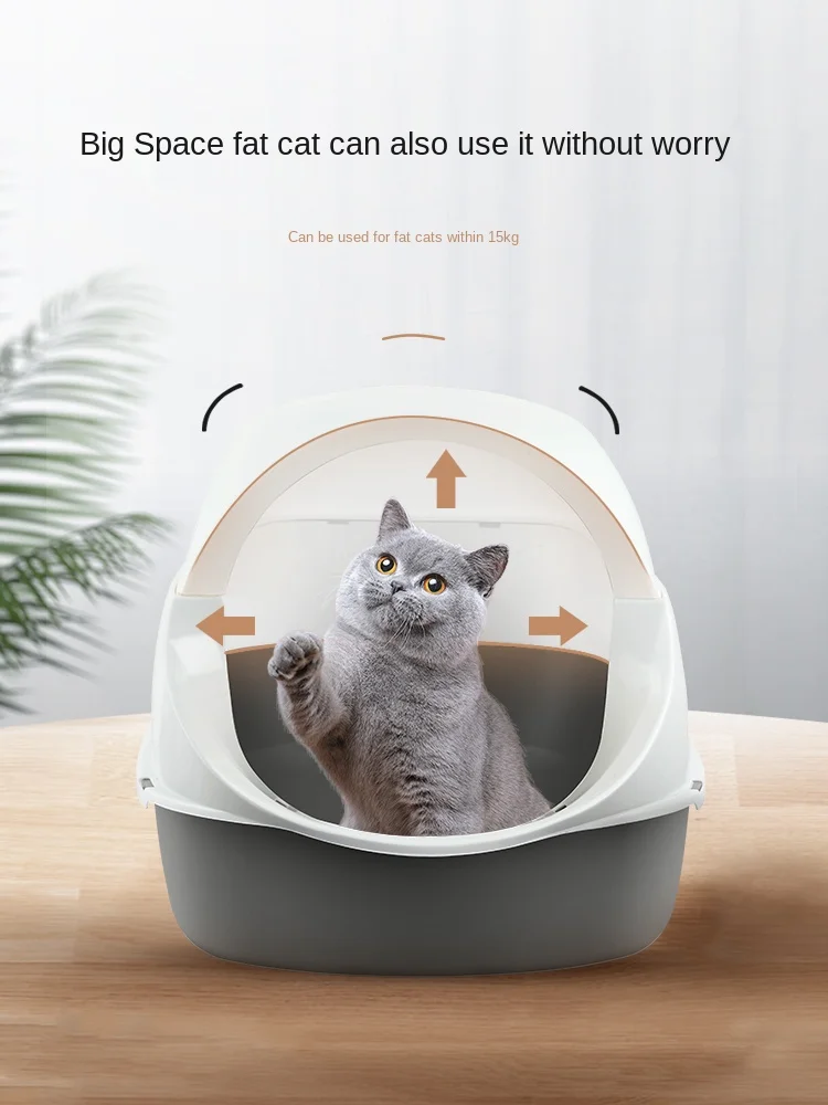 

Cat litter basin full and semi-closed cat toilet large and small kitten sand table anti-splashing deodorant toilet cat supplies