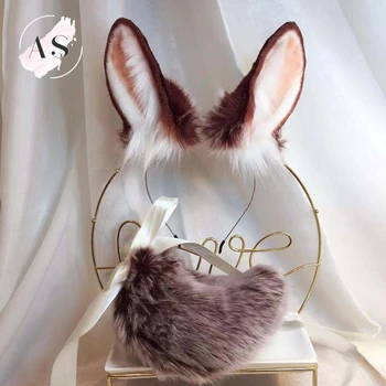 

New Animal Red Rabbit Original Beast Ear Kc Simulation Beast Tail Wolf Ear Cat Ear Fox Ear Hairband Custom Cosplay