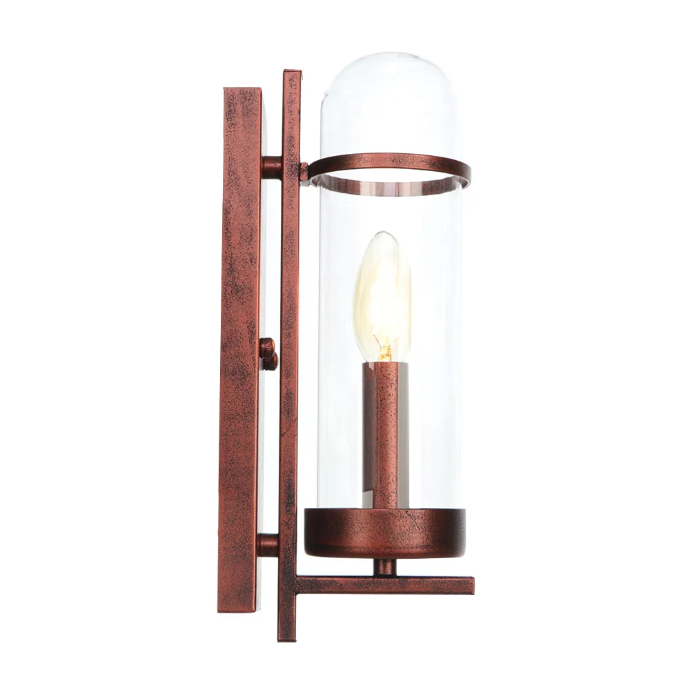 American Retro Rust Iron Glass Wall Lamps Loft Decor Sconce LED Wall Light Vintage Bedside Wall Lamp Home Lighting Luminaire