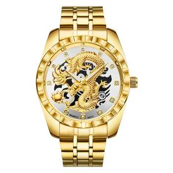 

Dragon New Style Gold Relief Jinlong Men's Watch Non-Mechanical Hot Mature Steel Wrist