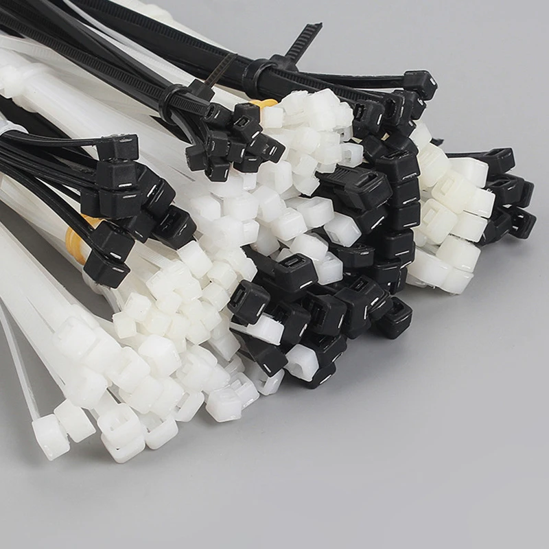 100 шт. самоблокирующийся нейлоновый шнур с черным и белым шнуром, жгут проводов, шнур с огнезащитной пластиковой лентой 4*200 мм