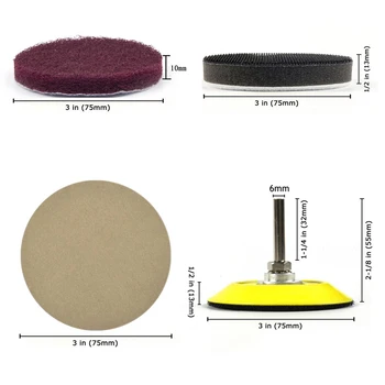 

3 Inch DIY Car Lights Polishing Restoration Kit Contain Reusable Polishing Pads Sanding Discs Mop M16 Drill Adapter