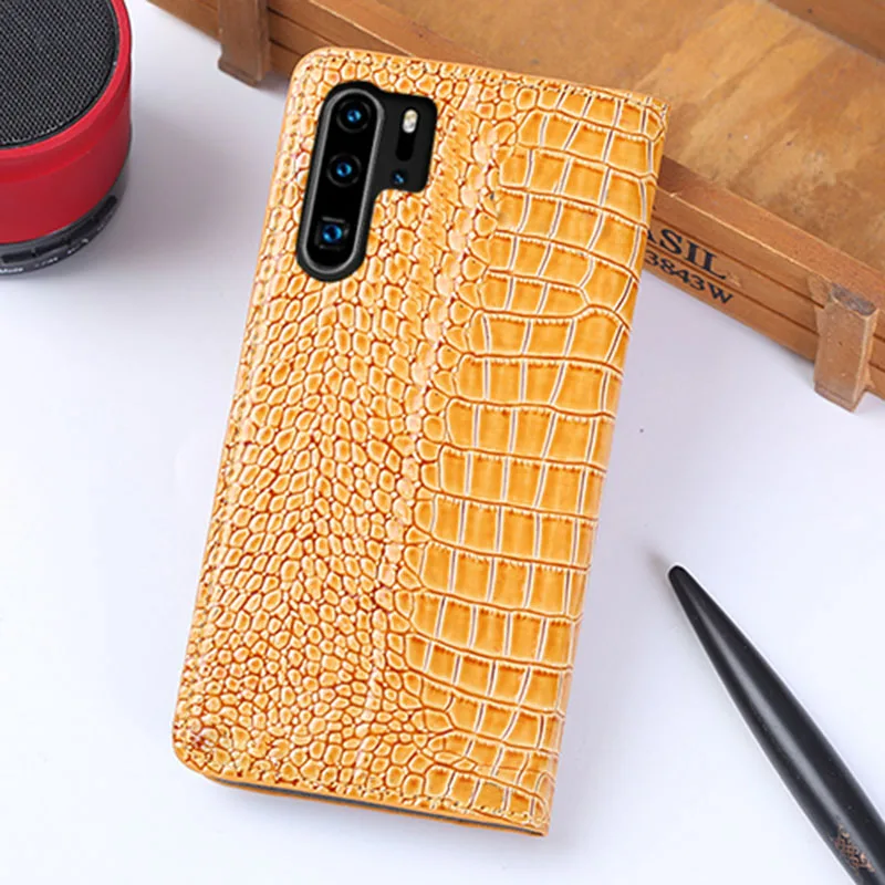 Golden Флип чехол для Huawei P10 P20 P30 Lite Коврики 9 10 20 Y6 Y9 P smart карт и узором «крокодиловая кожа» для Honor 8X 7a 9 9X10 удобный телефонный футляр - Цвет: Golden