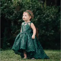 Puffy Tulle Lace Flower Girl Dress for Wedding Sheer Neck Girls Pageant Gown Birthday Party Dress Photography