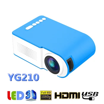 

YG210 mini LED projector 320x240 pixel HDMI USB home media portable player 600 lumens 3.5mm audio support 1080P playback