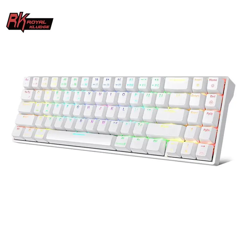 RK71 трехрежимная RGB подсветка популярная Беспроводная Bluetooth игровая механическая