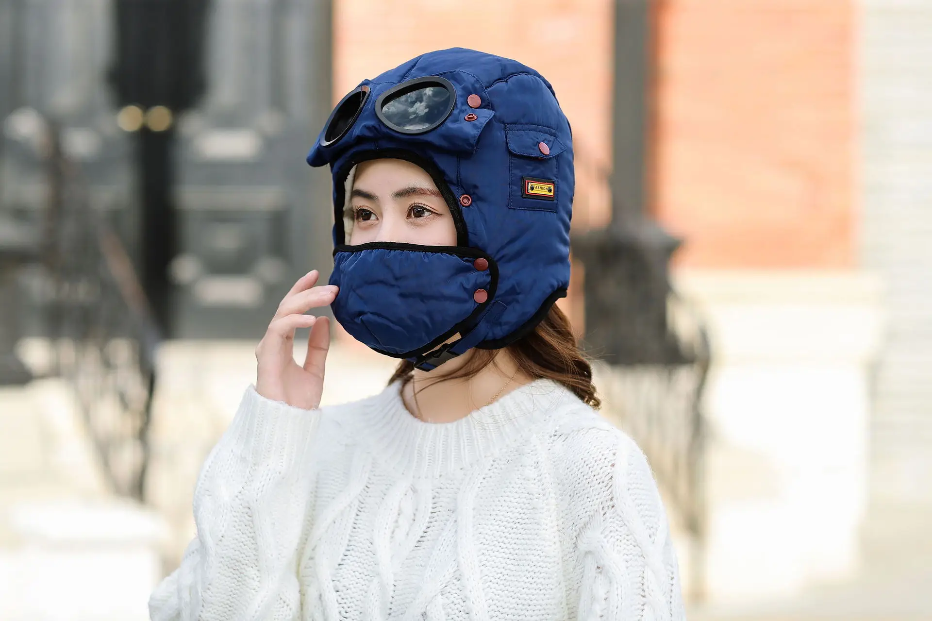 Winter Hats for Women Skiing Thermal Hat Fishing Cycling Hiking Caps Outdoor Glasses Mask Motorcycle Caps Women Cap for Cold