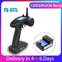 FlySky FS-GT5 2.4G 6CH RC verici uzaktan kumanda ile FS-BS6 alıcı için RC araba paletli tekne araç RC modeli araba parçaları
