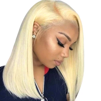 

Straight Blonde Lace Front Human Wigs For Women Brazilian Remy Hair Wigs 13*4 Colored 613 Lace Front Bob Wigs With Baby Hair KL