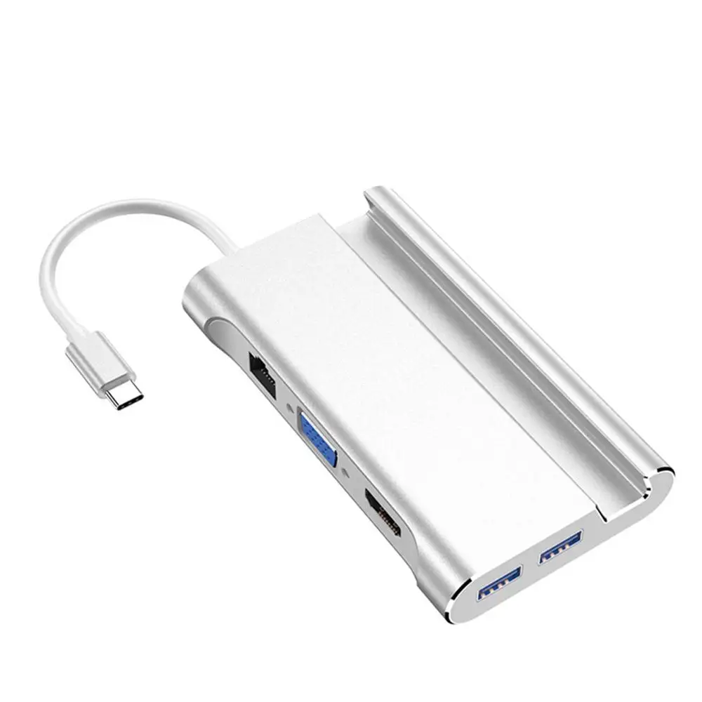 Адаптер сетевой 7 в 1 USB 3 Type C на 4K HDMI VGA Rj45 Gigabit Ethernet 0|Кабели VGA| |