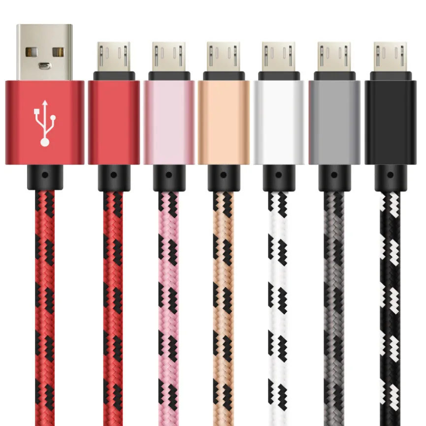10 шт 1m 2m 3M USB кабель с Micro 5pin для зарядного устройства синхронизацией ткань