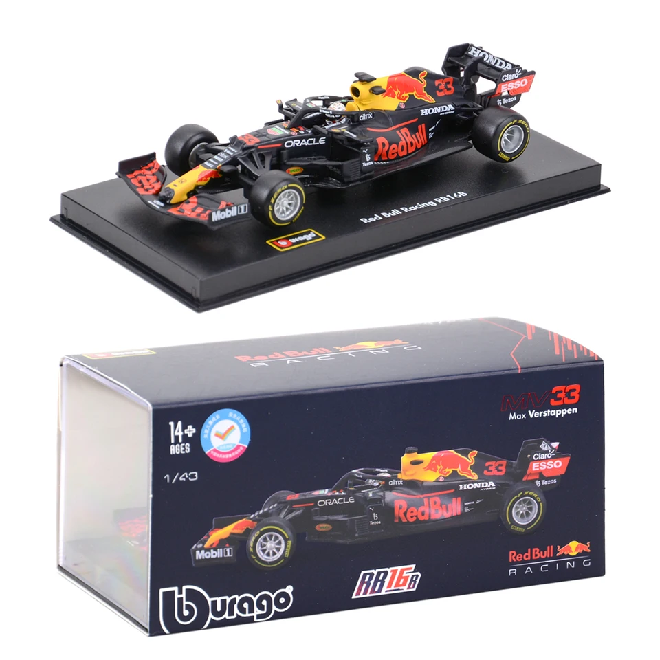 Bburago 1:43 Red Bull 2021 RB16B #33 #11 F1 Formula Car