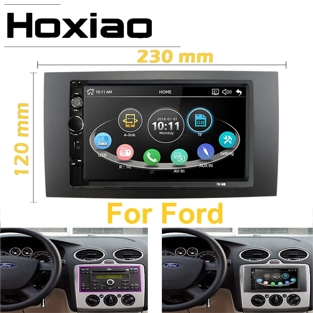 2 Din Автомобильный Bluetooth MP5 радиоплеер для Ford Focus C Max S Fusion Transit Fiesta Use 3 2005 2006 2007 230*120 мм