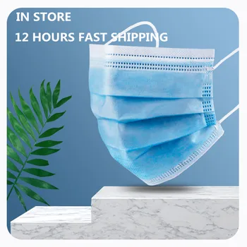 

Protective Mouth Masks Mascarilla 3 Layer Disposable Face Mask Anti Bacterial Facial Dust-Proof Filter Safety 12 Hours Shipping