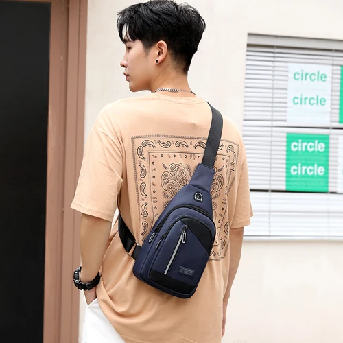 Fengdong 남자 작은 crossbody 가방 남성 미니 가슴 가방 여행 bagpack 소년 슬링 어깨 스포츠 가방 남자를위한 휴대 전화 가방 선물 2