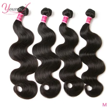 

Body Wave 4 Bundles Brazilian Hair Weave Bundles 100% Remy Human Hair Weave Bundles Natural Color Hair Extension Younsolo Hair