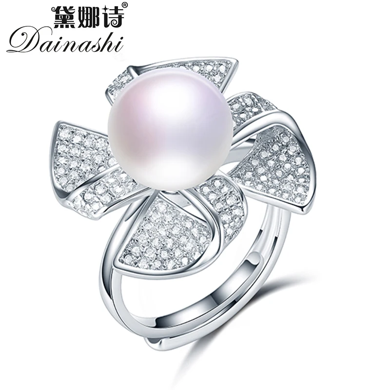 Dainashi элегантное кольцо с пресноводным культивированным жемчугом 925 пробы