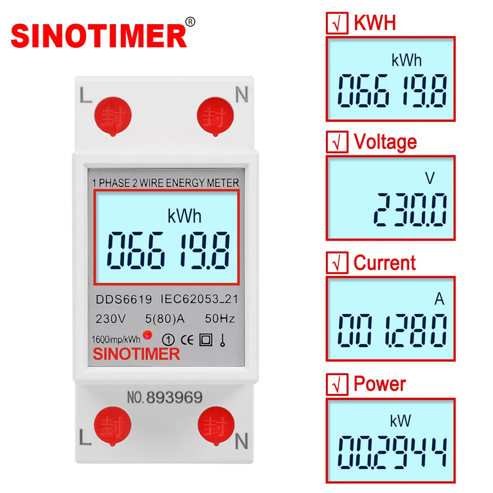 LCD Digital Power Consumption Meter Single Phase Energy Meter kWh Watt AC Meter~ LCD Digital Power Consumption Meter Single Phase Energy Meter kWh Watt AC Meter~
