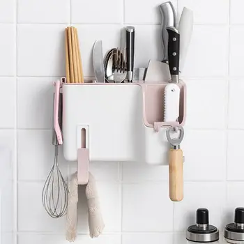 

Wall Mounted Cutlery Drainer Rack Utensils Organizer Spoon Fork Chopsticks Knife Holder Kitchen Gadget Storage