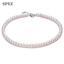 Белое ожерелье из натурального пресноводного жемчуга для женщин 8-9 мм ожерелье из бисера ювелирное изделие 40 см/45 см/50 см Длина ожерелье модный подарок