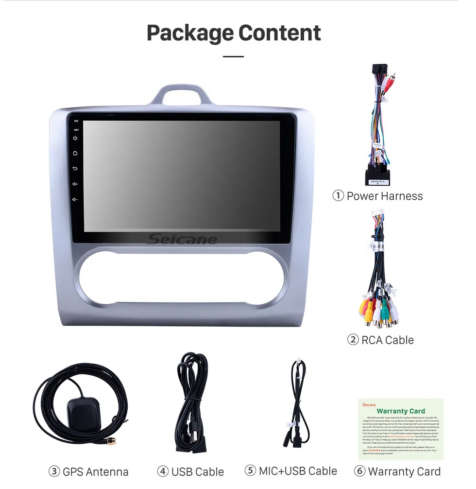 Excellent Seicane GPS Head Unit For Ford Focus 2 2004-2011 10.1 inch Android 9.0 Touchscreen Car Radio WiFi Touchscreen Multimedia Player 18