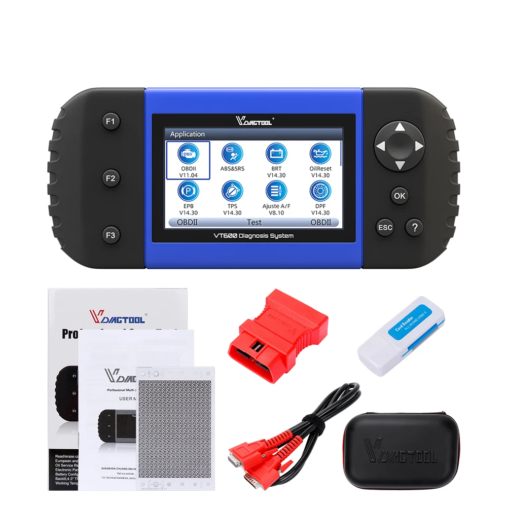 Автомобильный сканер VDIAGTOOL VT600 OBD2 инструмент для диагностики двигателя ABS SRS EPB| |