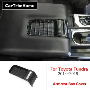 

For Toyota Tundra 2014-2019 accessories Interior Trim ABS Carbon Fiber Armrest Box Frame Cover Trim Sticker