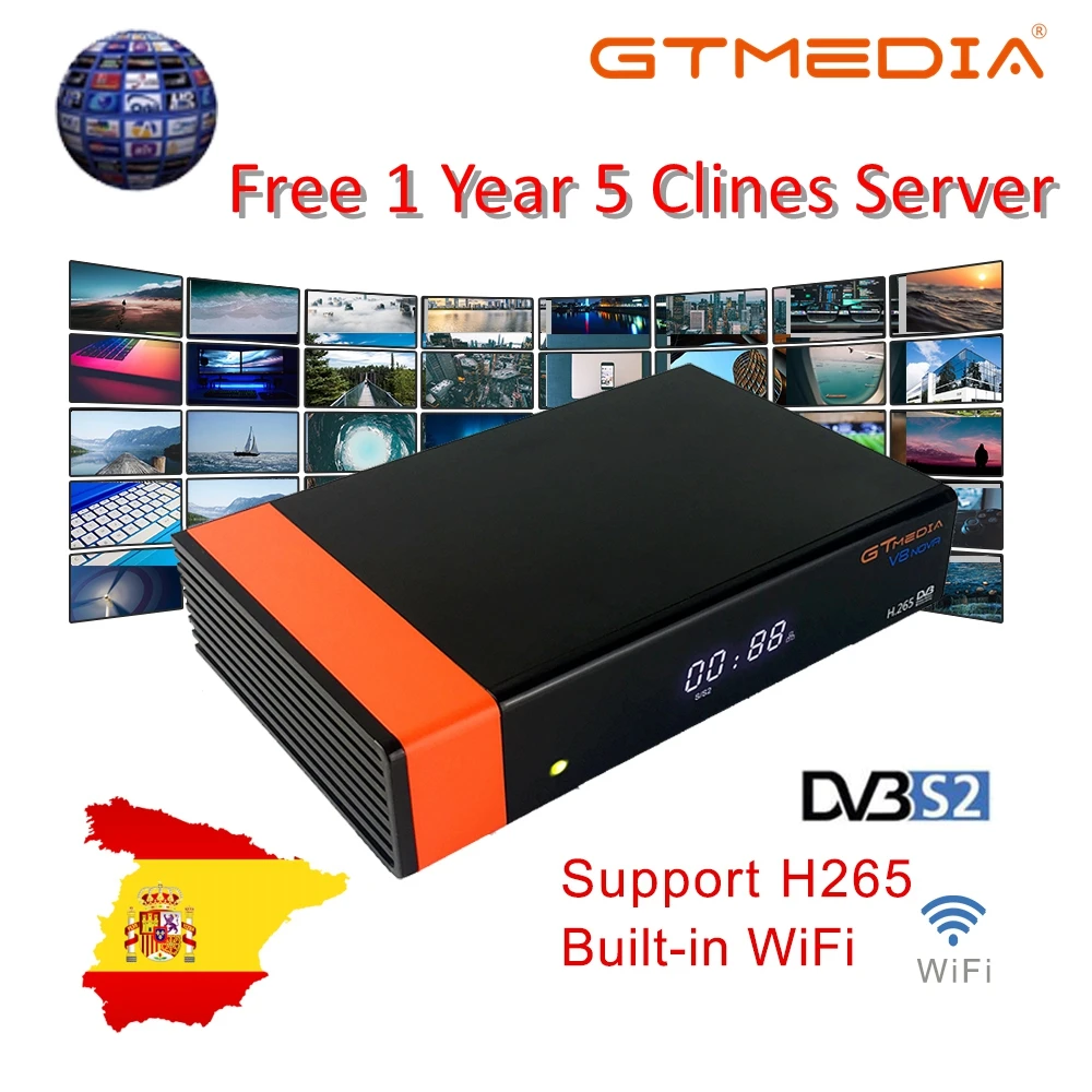 GTMedia V8 Nova Full HD DVB-S2 спутниковый ресивер с 1 год Европа Испания CCAM для смарт цифрового ТВ Поддержка CCAM линия Youporn